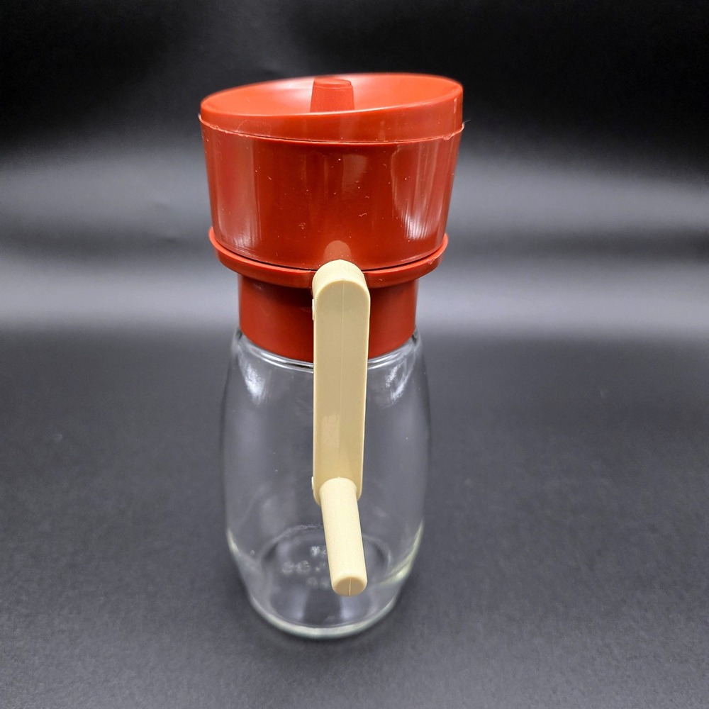 Gemco Glass Jar‎ Nut Chopper Grinder Kitchen Tool Vintage USA Red Handle